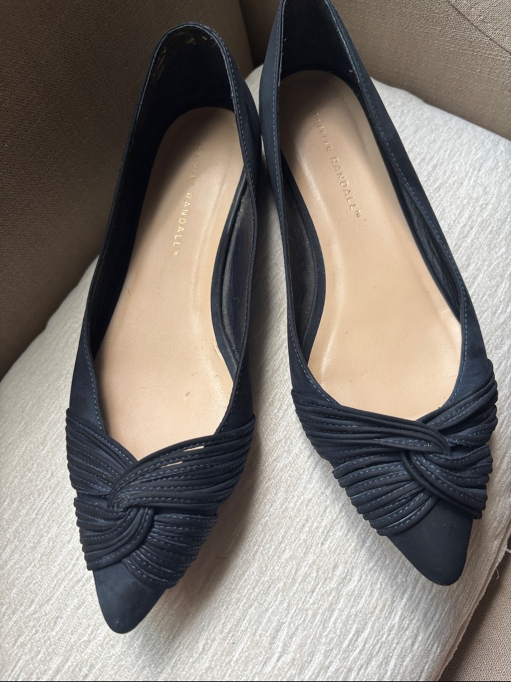 Loeffler Randall Black Pointed-Knot Flats